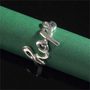 Ring Silver Plated Hope Script
