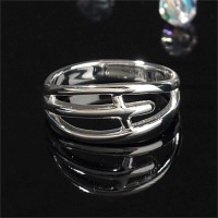 Ring Silver Plated Horizon Cutout Cross