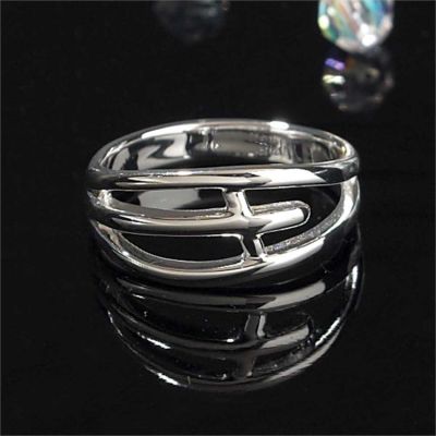 Ring Silver Plated Horizon Cutout Cross Size 10 - 714611160953 - 35-6220