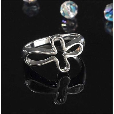 Ring Silver Plated Horizon Open Cross Size 5 - 714611160601 - 35-6185