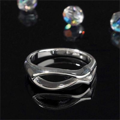 Ring Silver Plated Horizon Open Fish Size 10 - 714611160595 - 35-6184