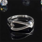 Ring Silver Plated Horizon Open Heart