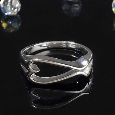 Ring Silver Plated Horizon Open Heart Size 6 - 714611160670 - 35-6192