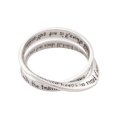 Ring Silver Plated Inspiring Double 1 Corinthians 13, Size 5 - 714611163022 - 35-4417