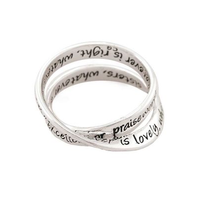 Ring Silver Plated InspiRing Double Philippians 4:8/Size 5 - 714611163480 - 35-4459