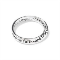 2pk -Ring Silver Plated InspiRing Ephesians 2:8 ((Pack of 2))