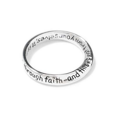 Ring Silver Plated InspiRing Ephesians 2:8 Size 6 (Pack of 2) - 714611134732 - 35-5013