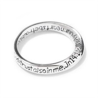 2pk -Ring Silver Plated InspiRing John 14:1 ((Pack of 2))