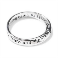 2pk -Ring Silver Plated InspiRing John 14:6 ((Pack of 2))