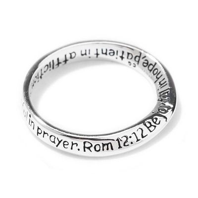 Ring Silver Plated InspiRing Romans 12:12 Size 7 (Pack of 2) - 714611134664 - 35-5006