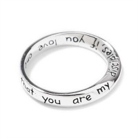 2pk -Ring Silver Plated John 13:35 (Pack of 2)