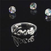 Ring Silver Plated Love Script