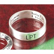Ring Silver Plated Men Love, Purity, Trust Band Pack of 2