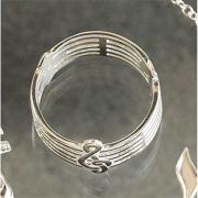 Ring Silver Plated Note/Staff (Pack of 2)