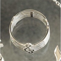 2pk -Ring Silver Plated Note/Staff (Pack of 2)