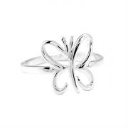 Ring Silver Plated Open Butterfly