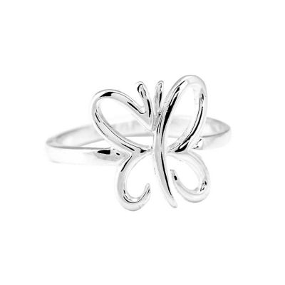 Ring Silver Plated Open Butterfly Size 5 - 714611188575 - 35-5768