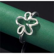 Ring Silver Plated Open Flower