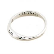 Ring Silver Plated Philippians 4:13 Size 10