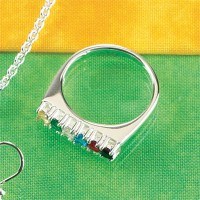 2pk -Ring Silver Plated Plan of Salvation Multi Stones (Pack of 2)