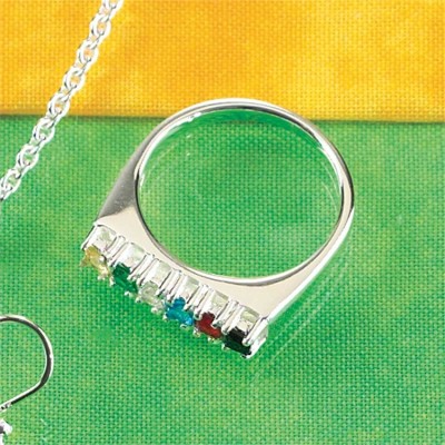 Ring Silver Plated Plan of Salvation Multi Stones Size 5 (Pack of 2) - 714611162636 - 35-4569