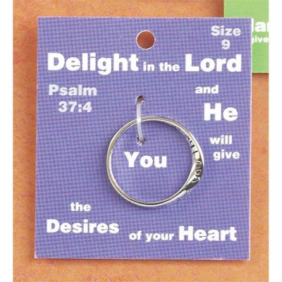Ring Silver Plated Psalm 37:4 Pack of 2 - 714611151036 - 35-5213