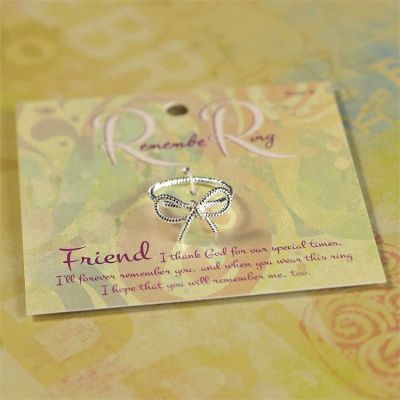 Ring Silver Plated Remembering Friend Size 6 (Pack of 2) - 714611171638 - 35-4633