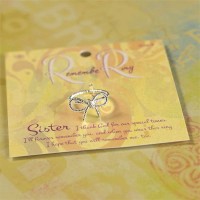 2pk -Ring Silver Plated Remembering Sister (Pack of 2)