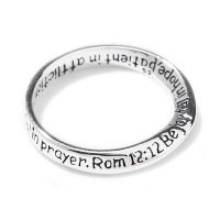 Ring Silver Plated Romans 12:12 Pack of 2