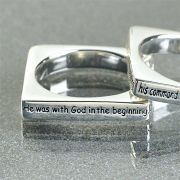 Ring Silver Plated Square John 1:1 2 cd (Pack of 2)