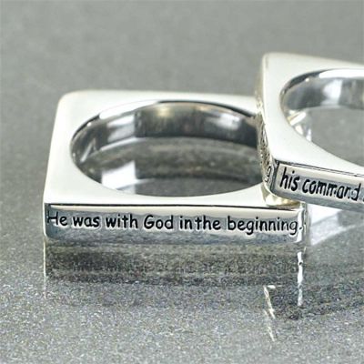 Ring Silver Plated Square John 1:1 2 cd size 6 (Pack of 2) - 714611151326 - 35-4214