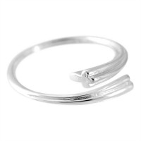 2pk -Ring Silver Plated The Cross Tube (Pack of 2)