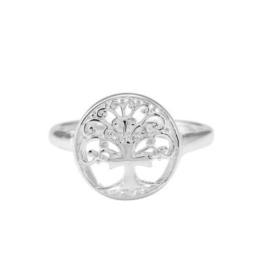 Ring Silver Plated Tree Of Life/Cross Size 6 (Pack of 2) - 714611185505 - 73-4564P