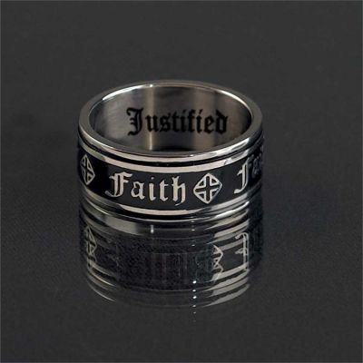 Ring Stainless/Black Faith Size 9 - 714611171058 - 32-9369