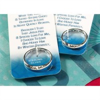 2pk -Ring Sterling Silver Love, Purity, Trust Engraved , (Pack of 2)