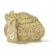 Rock Resin 4.5 In. Peace Let Not Your Heart be Troubled 3pk