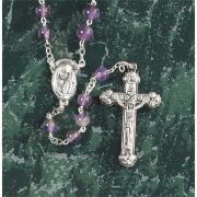 Rosary Beads 18 Inch 6mm Amethyst/Madonna Center