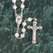 Rosary Beads 18 Inch 6mm Quartz/Madonna Center