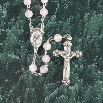 Rosary Beads 18 Inch 6mm Quartz/Madonna Center - 714611164463 - 32-0750
