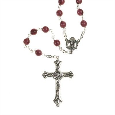 Rosary Beads 7mm Faux Amethyst Beads Madonna Center - 714611180982 - 32-0770