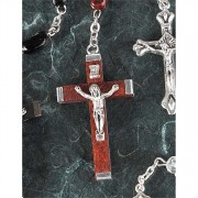 Rosary Beads Black Wood w/Silver Tone Corpus Rosary Beads Black Wood w/Silver Tone Corpus