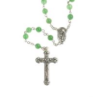 Rosary Beads Genuine Aventurine/Madonna Center