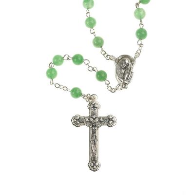 Rosary Beads Genuine Aventurine/Madonna Center - 714611181033 - 32-0765