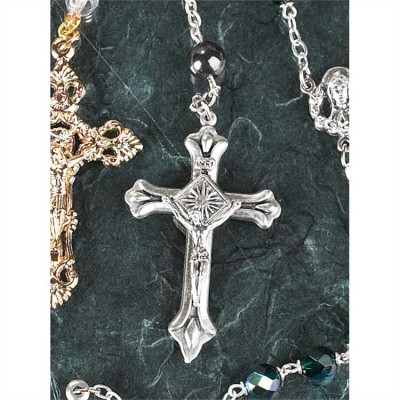 Rosary Beads Hematite Romagna Crucifix - 714611102144 - 32-0832 Rosary Beads Hematite Romagna Crucifix - 714611102144 - 32-0832