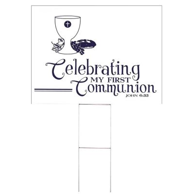 Sign Celebrating My First Communion, Corrugated Plastic (Pack of 3) - 603799002165 - SIGN-109