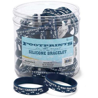 Silicone Bracelet Footprints 24 Pack of 24 - 603799521031 - N-970B