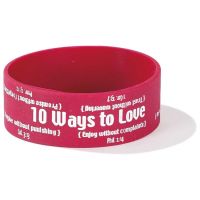Silicone Bracelet Ten Ways to Love Pack of 4