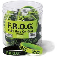 Silicone Bracelets F R O G Fully Rely On God Pack of 24
