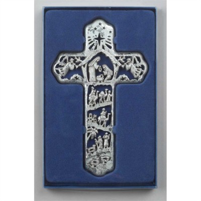 Silver Cross Nativity Plaque Pack of 6 - 603799252393 - CHPLQ-48 Silver Cross Nativity Plaque Pack of 6 - 603799252393 - CHPLQ-48