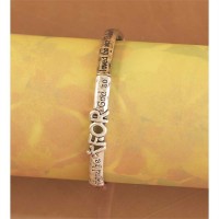 Silver Plated 3 tone John 3:16 Thin Tile Stretch Bracelet